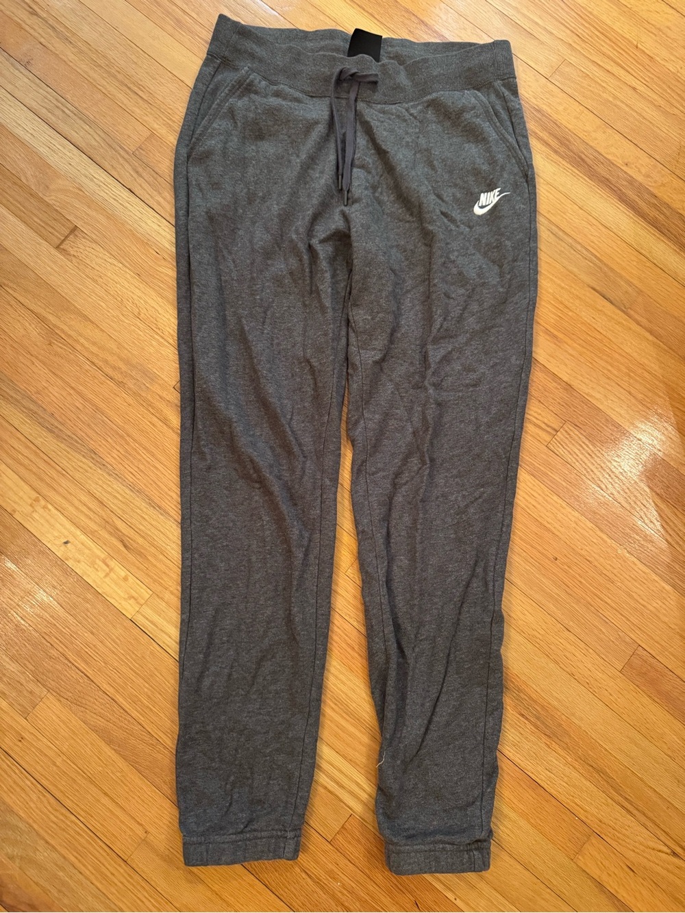 Nike women’s Gray Sweatpants with White Swoosh M